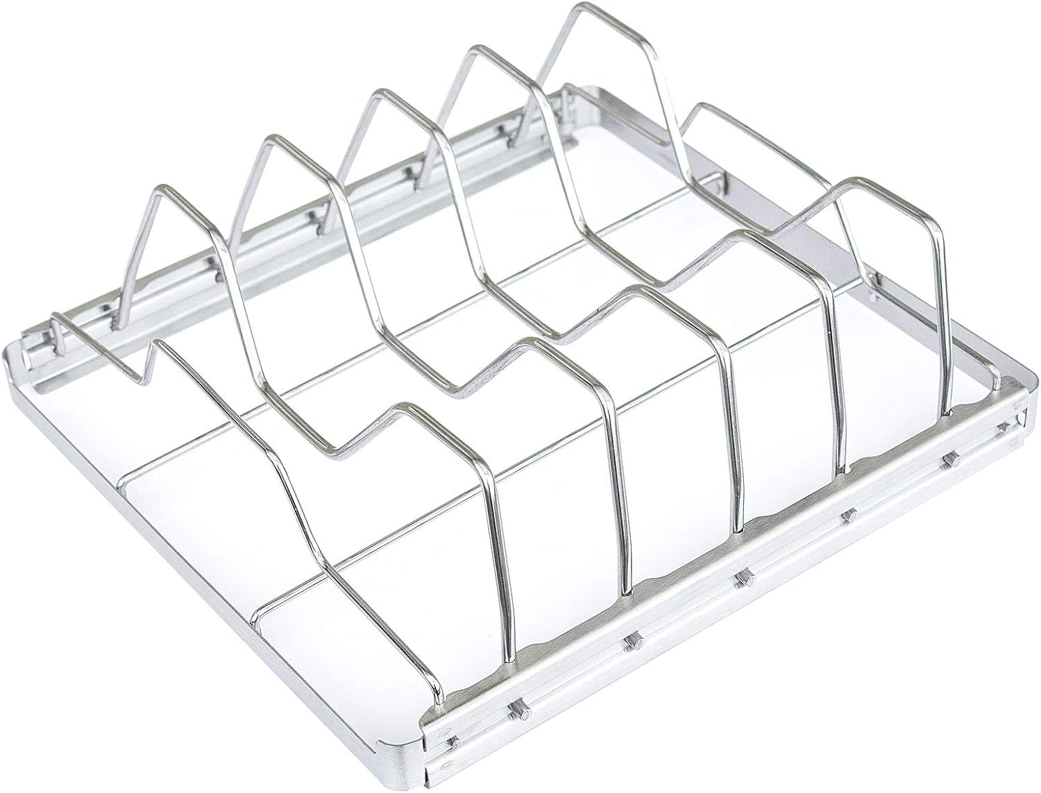 TAINO Spare-Ribs-Halter Edelstahl Rippchen-Halter Grill-Zubehör klappbar 24 x 23cm Grillkorb