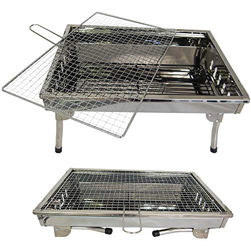 TMD-Line BBQ Holzkohlegrill 45 x 30cm Klappgrill Standgrill Tragbar Camping Garten Grill