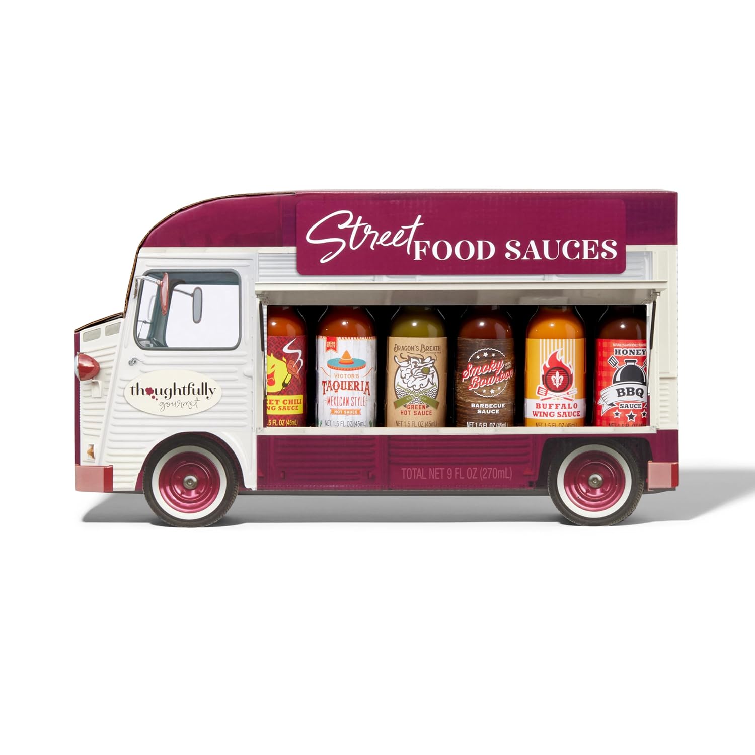 Thoughtfully - Street Food Saucen Geschenkset - Food Truck Weihnachtsset Mit 6 Würzigen Fleisch- und Grillsaucen