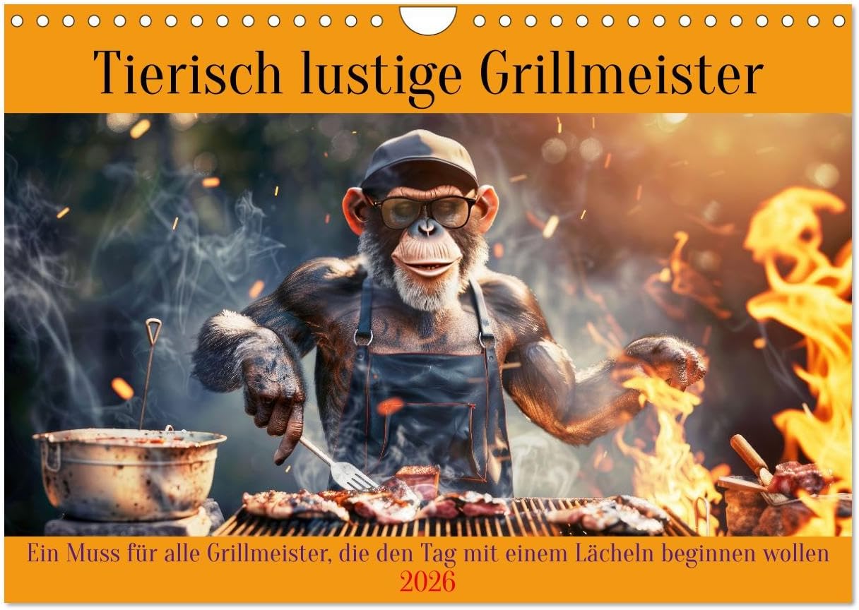 Tierisch lustige Grillmeister (Wandkalender 2026 DIN A4 quer), CALVENDO Monatskalender: Ein Muss für alle Grillmeister, die den Tag mit einem Lächeln beginnen wollen (CALVENDO Hobbys)
