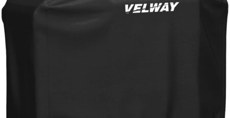 Velway Grillabdeckung Wetterfest Gasgrill Abdeckhaube - Reißfest UV Wasserdicht Staubdicht Grill Schutzhülle Abdeckplane Universelle BBQ Grill Haube 147x61x117cm - Schwarz