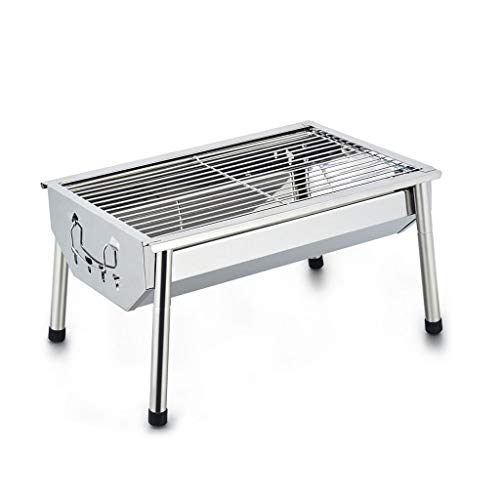 WZHZJ Silber im Freien Grill Tisch, Einfacher Barbecue Faltbare Barbecue-Ofen Non Stick Pan Barbecue Outdoor Equipment