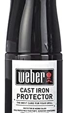 Weber 17889 Gusseisen Schutzspray, 200 ml, schütze Grillroste und Zubehör aus Gusseisen vor Rost und Korrosion, Schwarz
