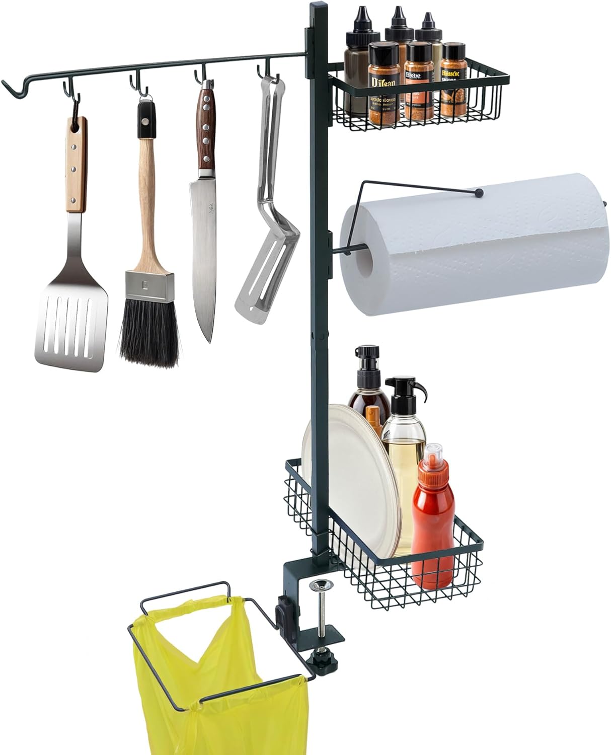 Weber Grill Zubehör Organizer for Outdoor Kitchen, Gasgrill Zubehör 5-in-1 Multifunktionale Tools für Grill Utensilien, Grill Gadgets Geschenk für Männer und Vatertag