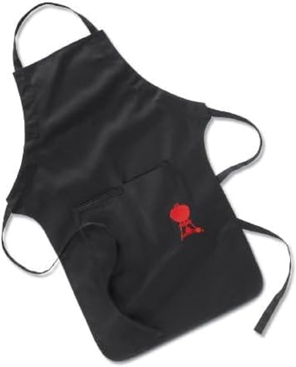 Weber Grillschürze - Lang, mit rotem Weber Kettle Logo, Größe am Hals verstellbar, schützt Kleidung vor Flecken, aus reiner Baumwolle, waschmaschinenfest - Schwarz (6474)