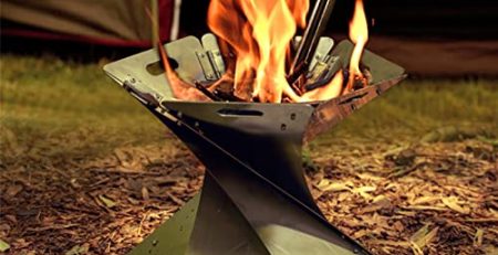 ZZAMG Faltbare Feuerstelle, tragbare Camping-Feuerheizung, Leichter Holzkohlegrill für Camping, Wandern, Garten und Partys
