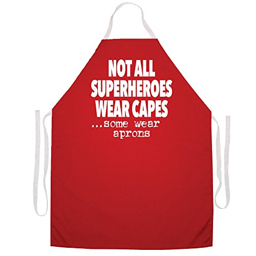 Attitude Schürzen Voll Verstellbarer "Nicht alle Superheros tragen Capes, einige tragen Schürzen" apron-red