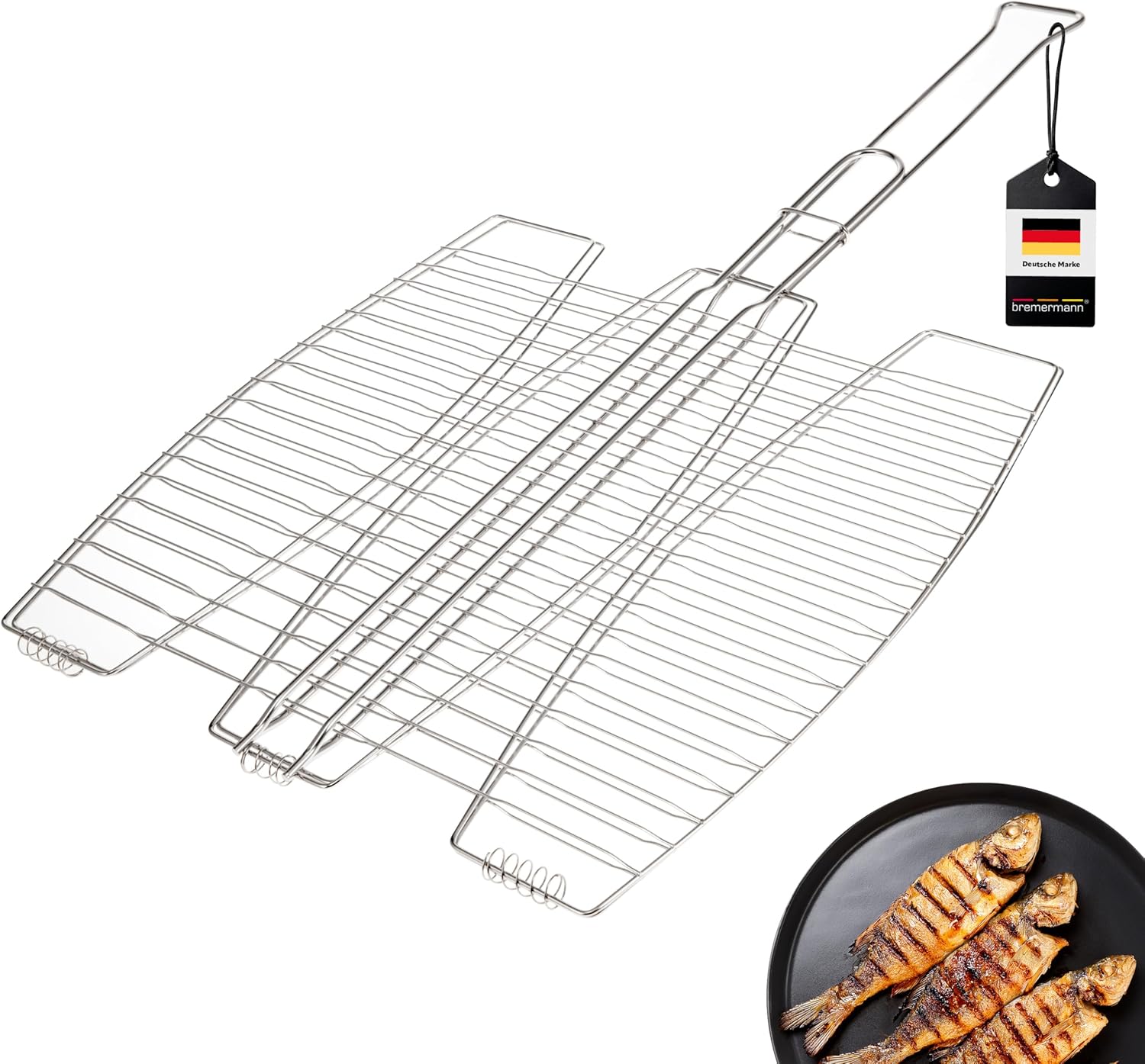 bremermann Fischgriller 3fach // Edelstahl // ca. 65 x 39,5 cm // Fischbräter