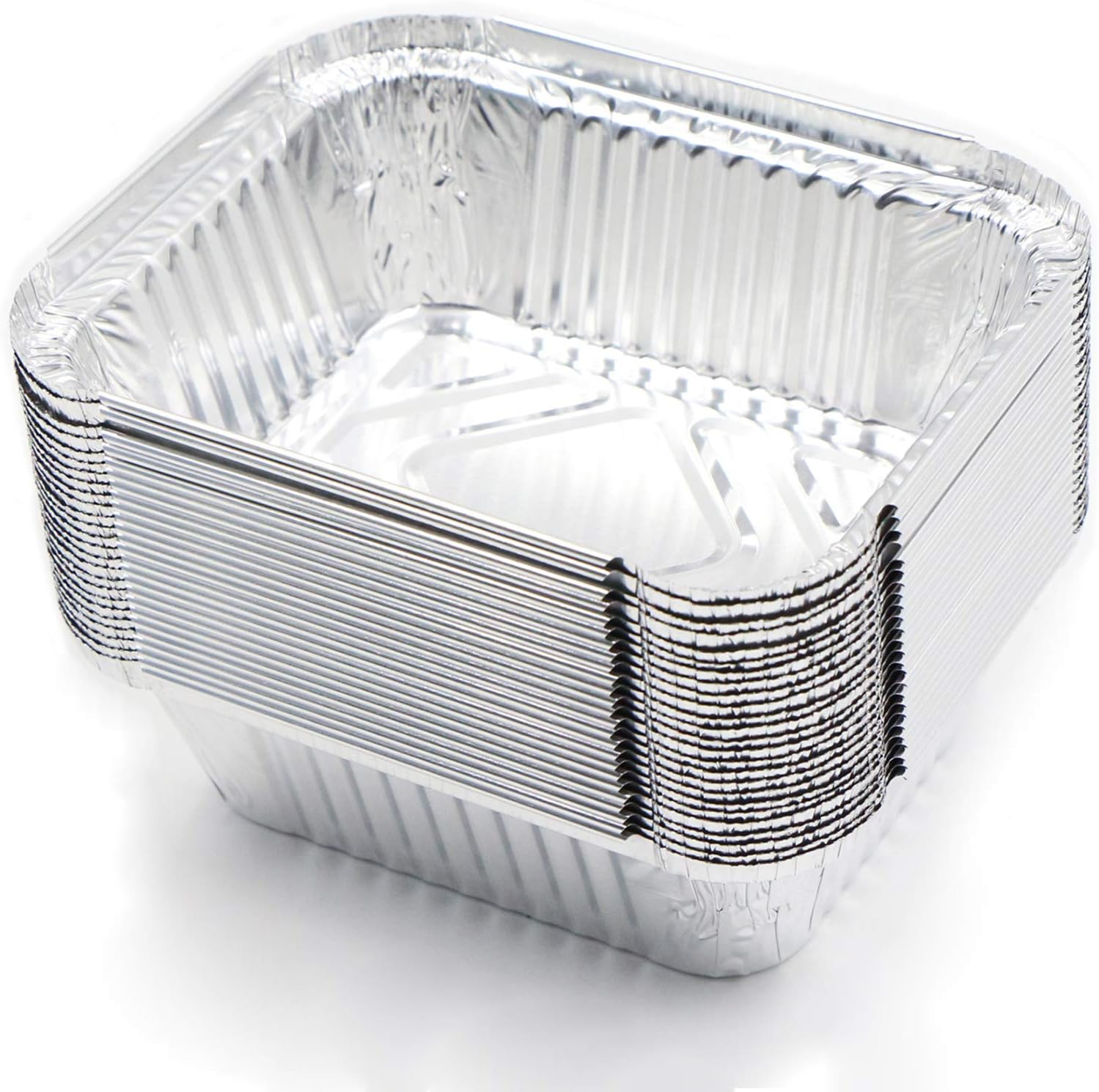 fuxunamz Grill Aluschalen Tropfschalen Grillschale Auflaufform - 25 Stück Einweg Schalen aus Aluminiumfolie, Passend für Backen, Braten, Kochen, Klein Behälter 15x12x5cm 400ml (ohne Deckel)