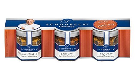 Schuhbecks Gewürze BBQ-Gewürz 3er Set Chili-, Steak- & BBQ-Gewürz, mini Grillgewürze für Fleisch, Fisch, Marinaden & Gemüse, ideal als Geschenk, Menge: 1 x 70 g