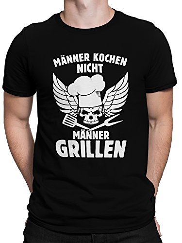 vanVerden Herren Fun T-Shirt Männer Kochen Nicht Grillen Grillmeister Plus Geschenkkarte, Größe:XXL, Farbe:Schwarz