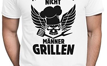 vanVerden Herren Fun T-Shirt Männer Kochen Nicht Grillen Grillmeister Plus Geschenkkarte, Größe:XXL, Farbe:Weiß